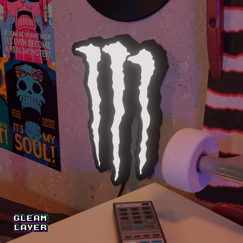 Monster Energy Drink Led Wall Mounted Lightbox Rgb Light Sign