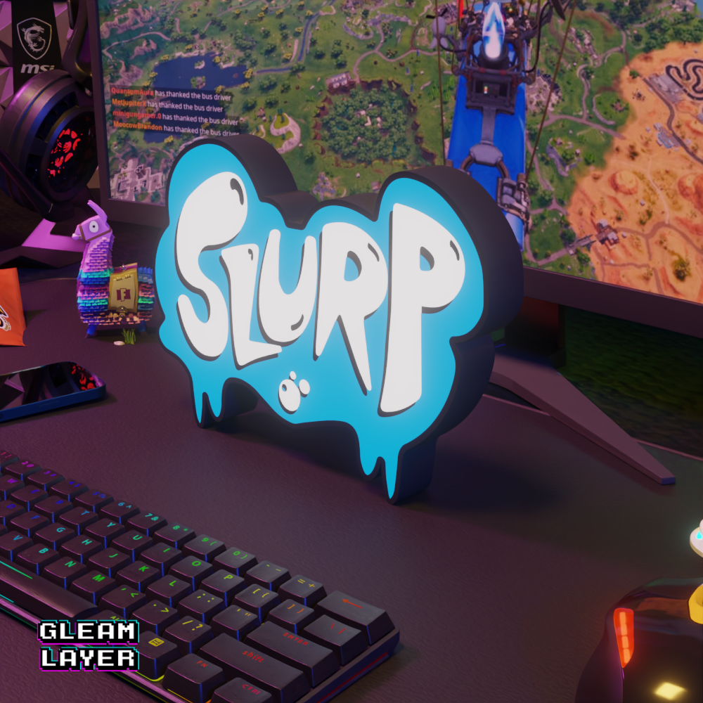 Fortnite Slurp Juice Led Gaming Light Sign