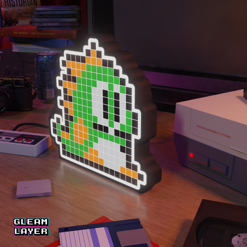 Green Puzzle Bobble 8-bit Pixel Led Light