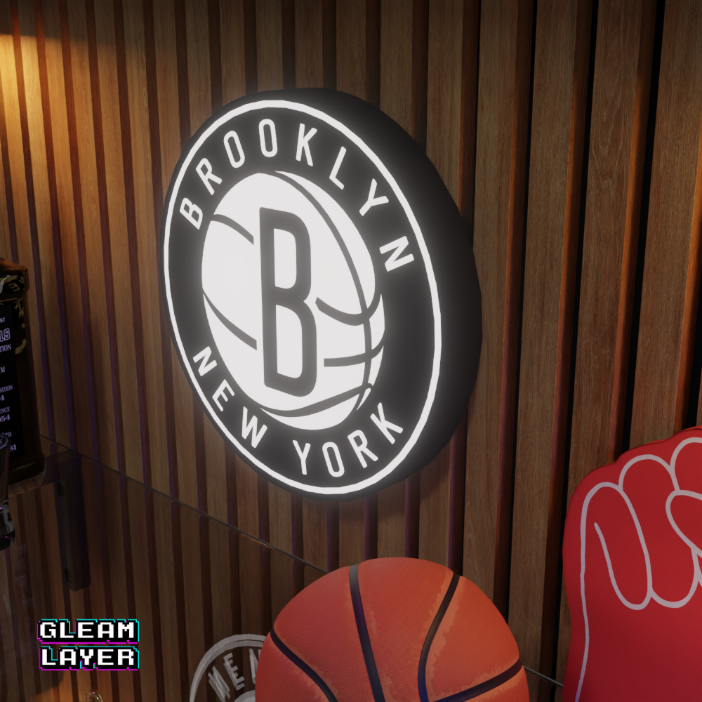 Brooklyn Nets Led Light Box NBA Sports Bar Light Display Wall Sign
