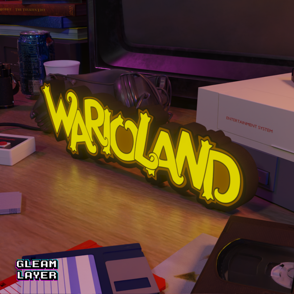 Warioland Led Retro Logo Gaming Light Sign