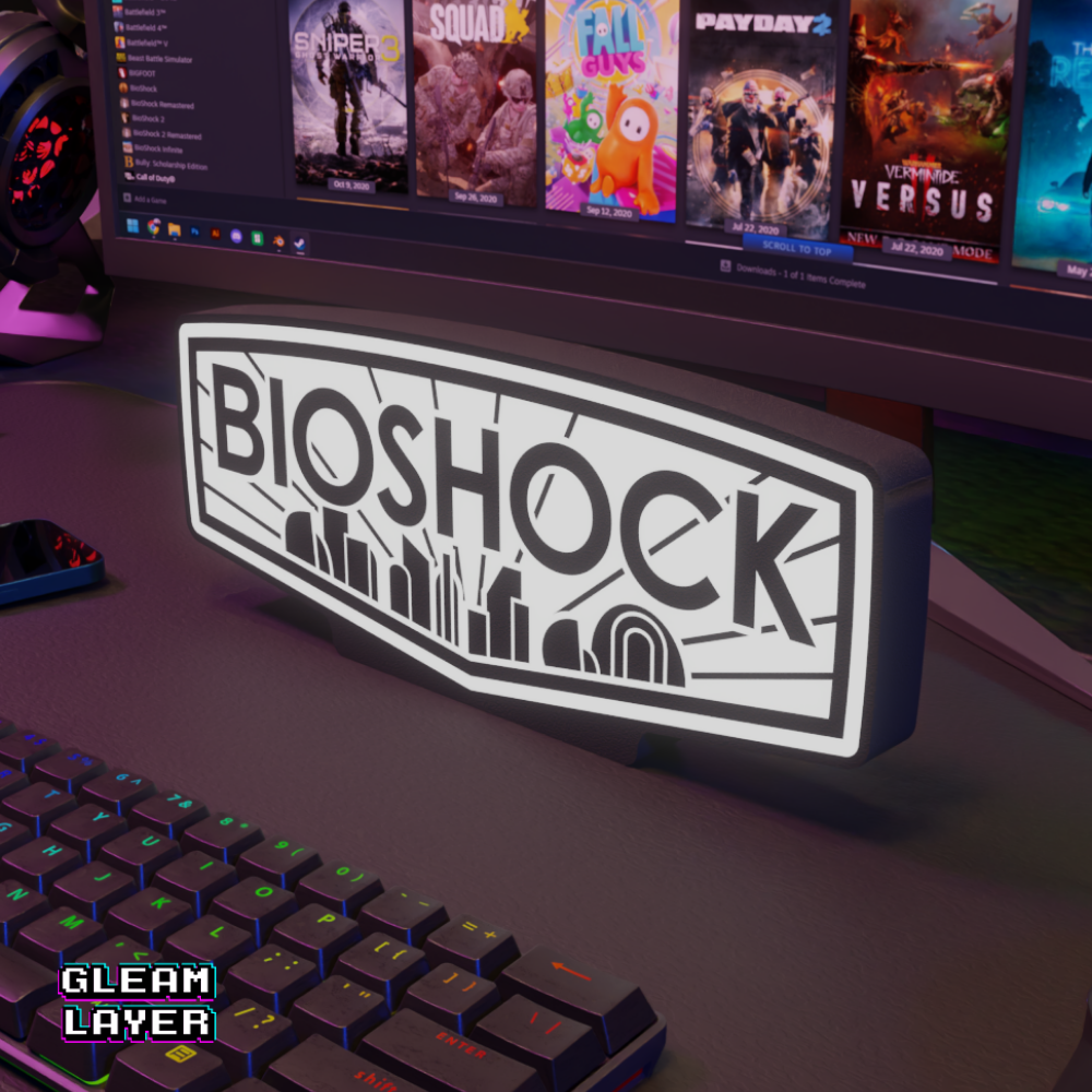 Bioshock Gaming Lightbox Led Light Sign