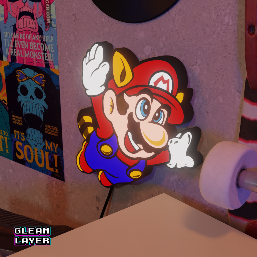 Super Mario Bros 3 Wall Mount Led Retro Light Sign