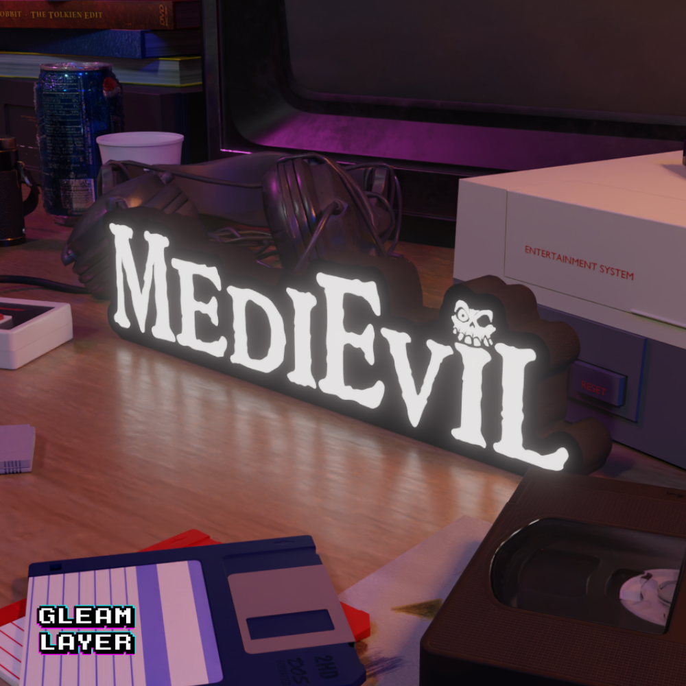 MediEvil Led Retro Logo Gaming Light Sign