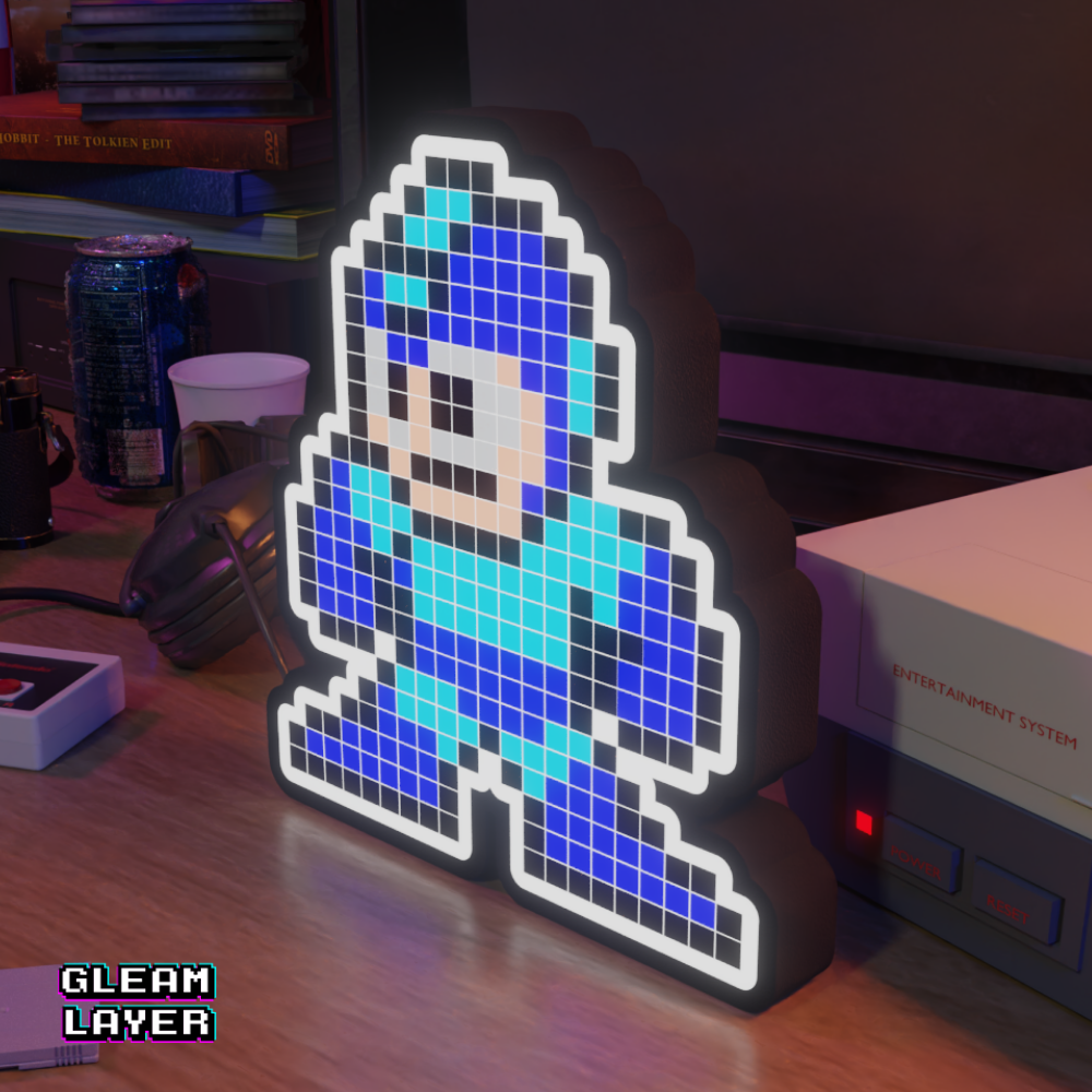 Mega Man 8-bit Pixel Led Lightbox Pixel Art Light