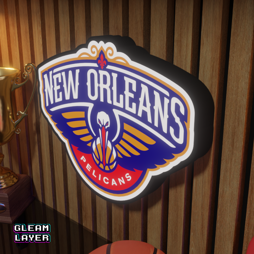 New Orleans Pelicans Led Light Box NBA Sports Bar Light Display Wall Sign