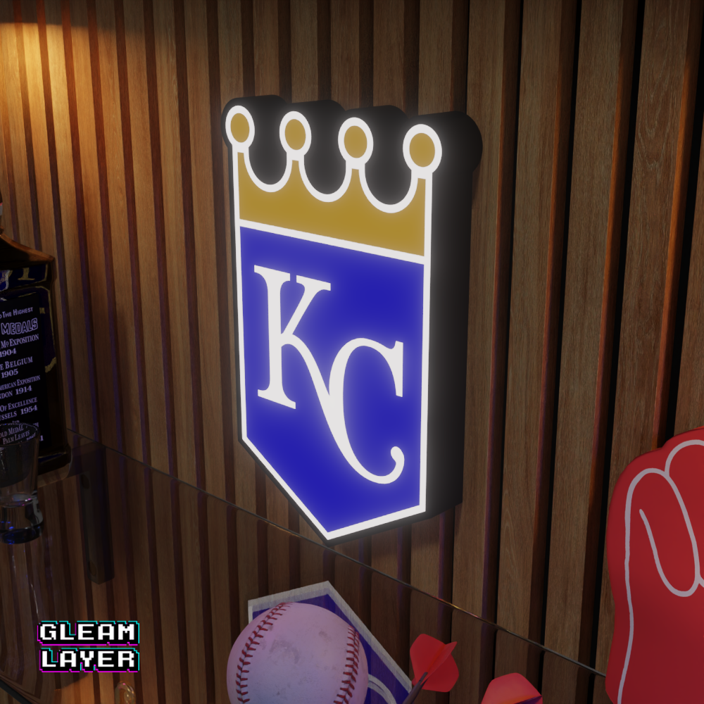 Kansas City Royals Led Light Box MLB Sports Bar Major League Baseball Wall Sign