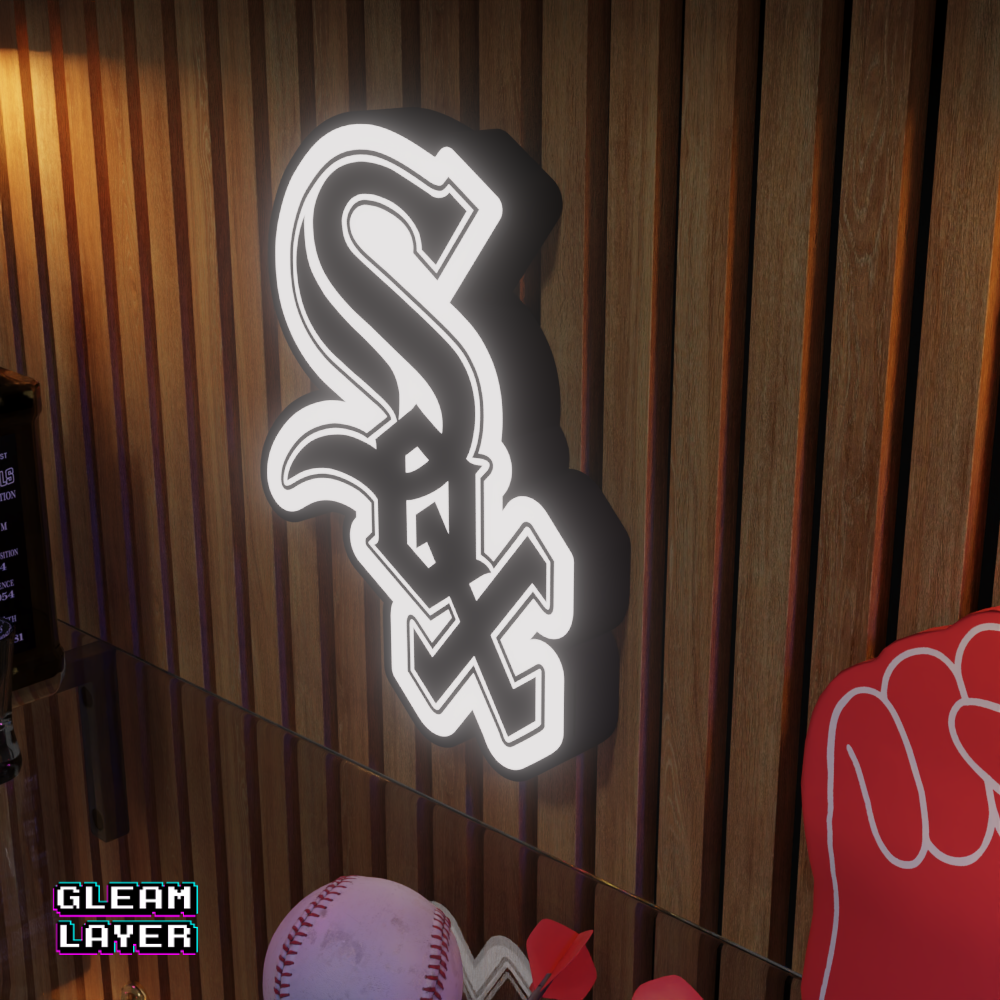 Chicago White Sox Led Light Box MLB Sports Bar Major League Baseball Wall Sign