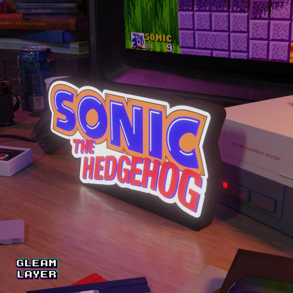 Sonic The Hedgehog Genesis Retro Gaming Lightbox Led Light Sign