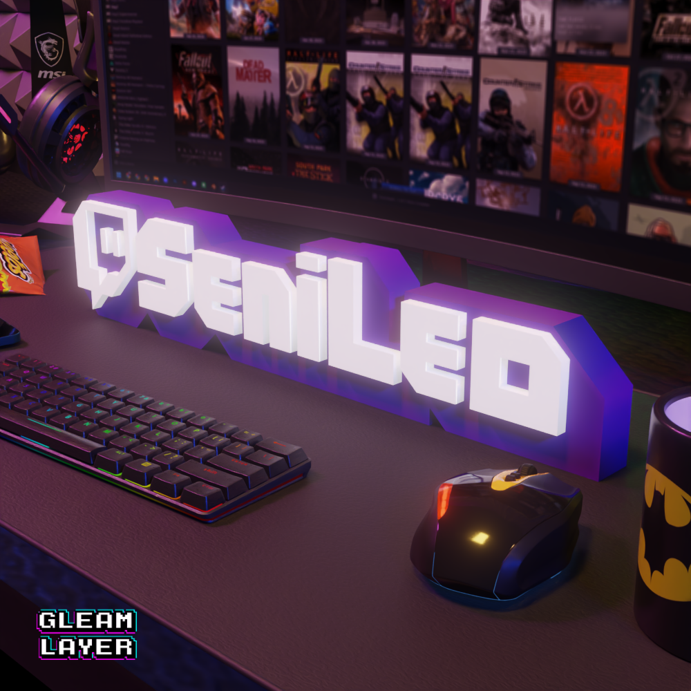 Customized Twitch Name with LED RGB Lights
