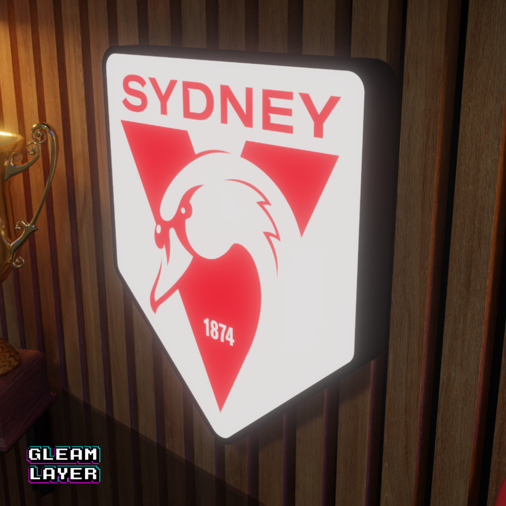 Sydney Swans AFL Logo LED RGB Wall Display Light Sign