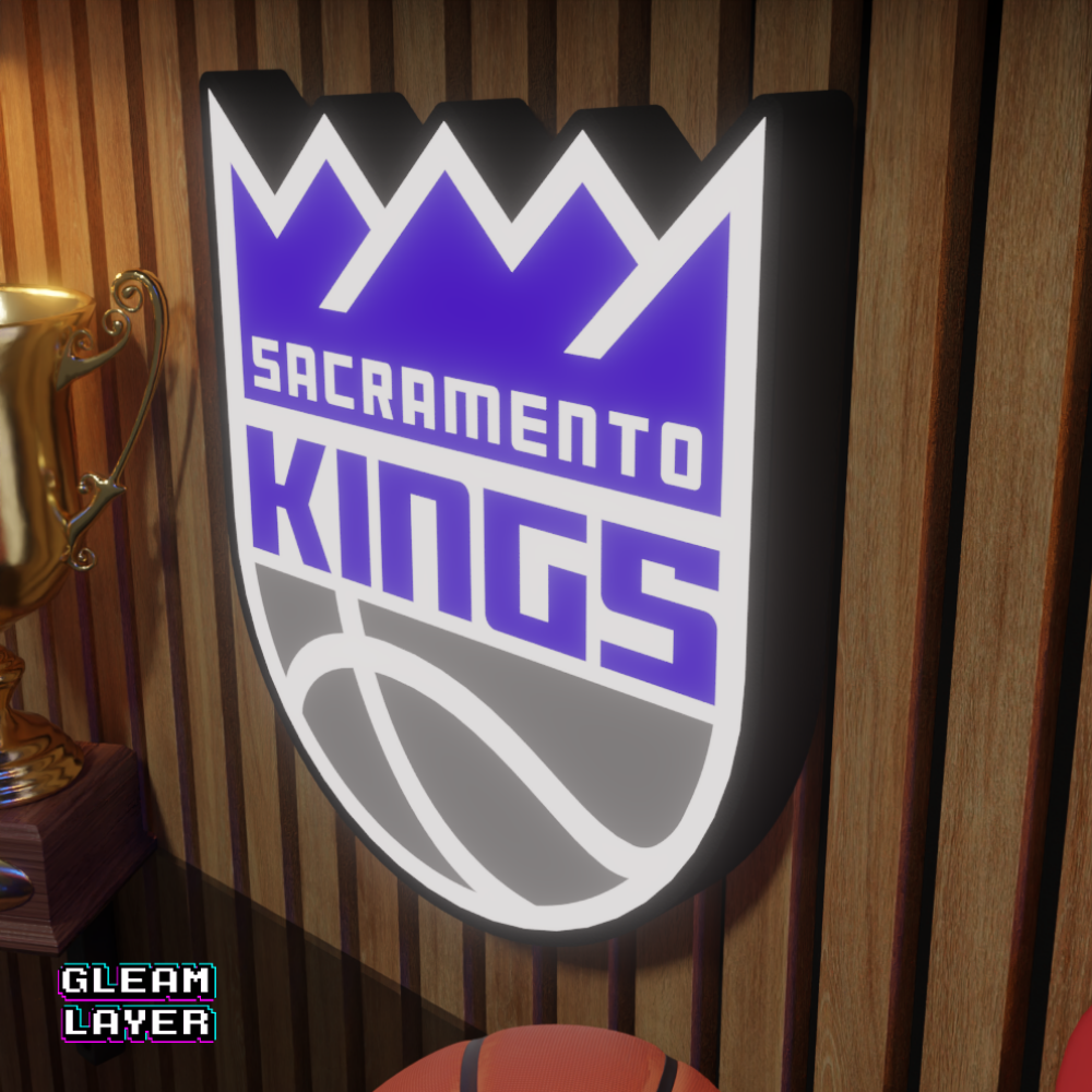 Sacramento Kings Led Light Box NBA Sports Bar Light Display Wall Sign