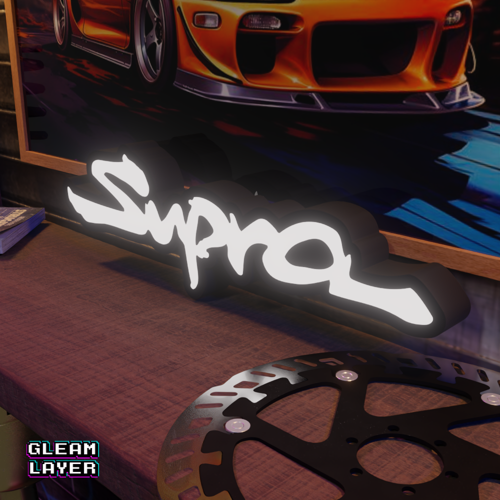 Toyota Supra Wall Mount Led Lightbox Rgb Light Sign