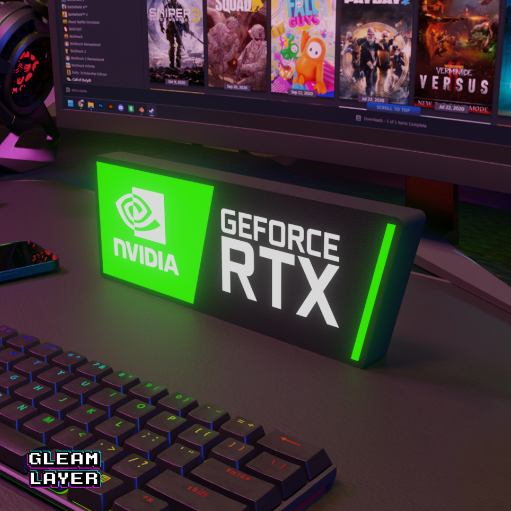 Nvidia GeForce RTX Led Lightbox RGB Light Sign