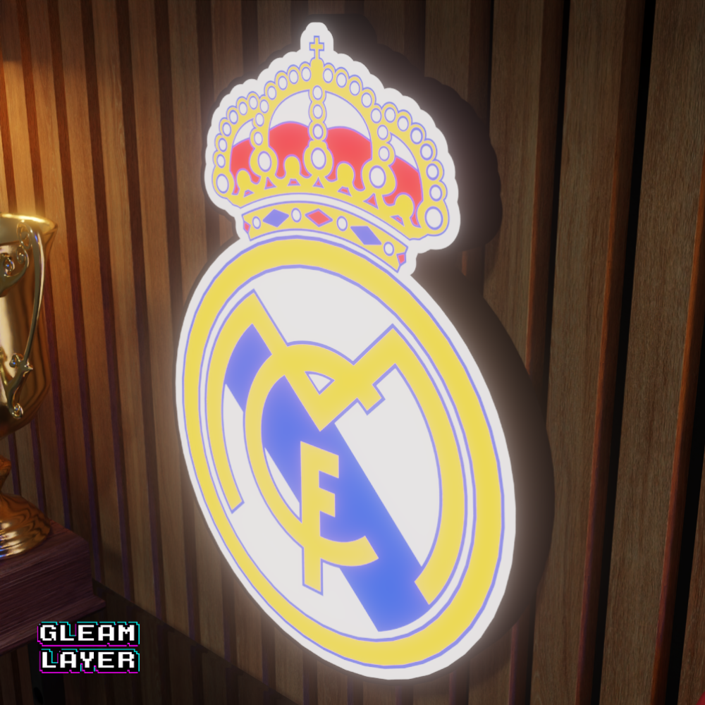 Real Madrid CF Logo Led RGB Wall Display Light Sign