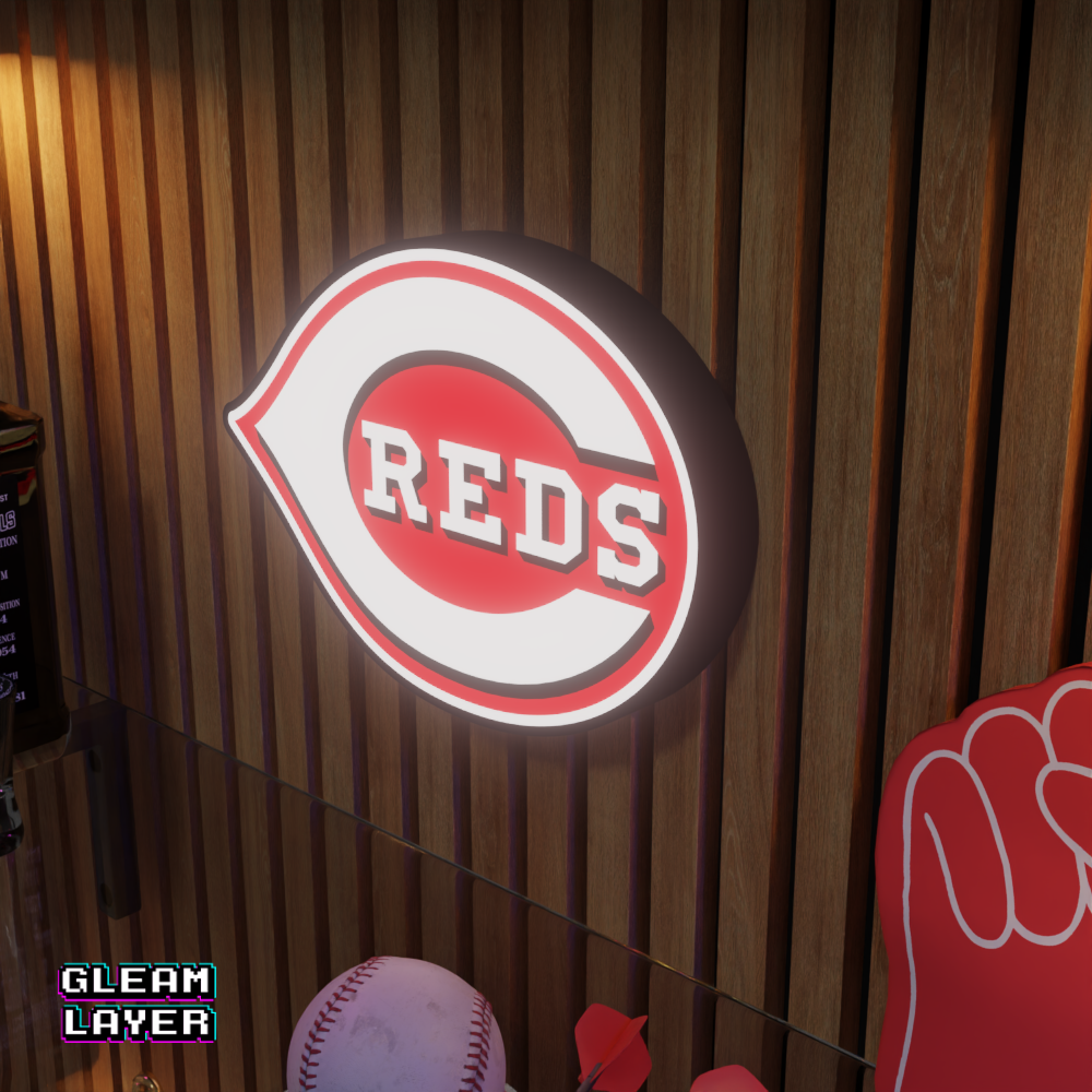 Cincinnati Reds Led Light Box MLB Sports Bar Major League Baseball Wall Sign