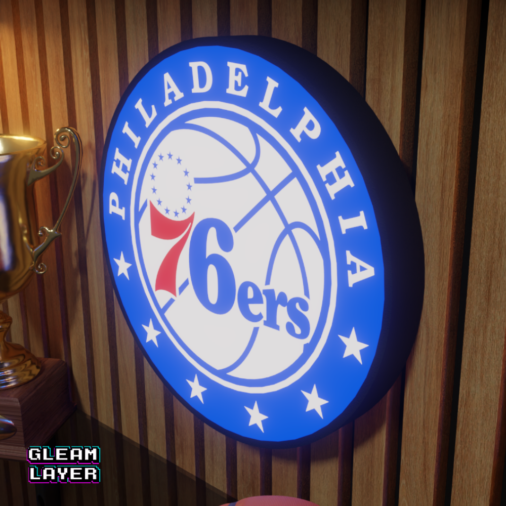 Philadelphia 76ers Led Light Box NBA Sports Bar Light Display Wall Sign