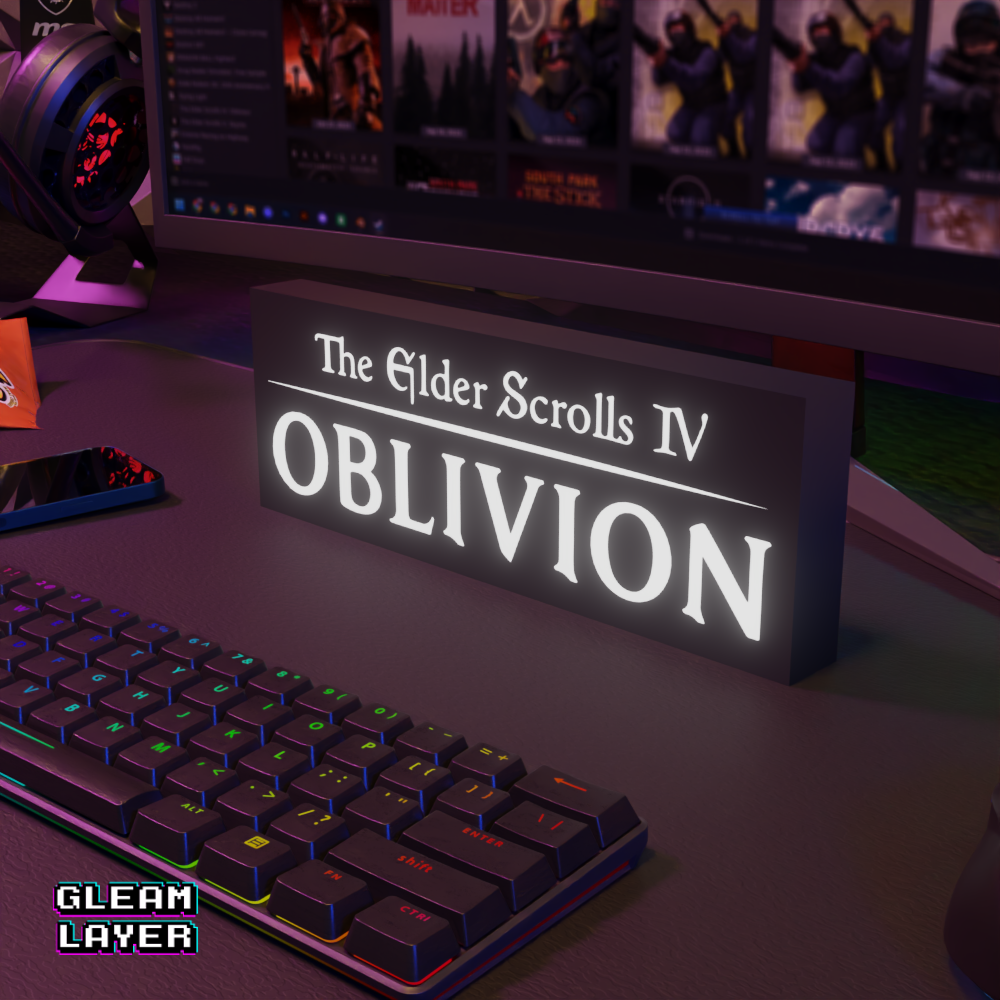 The Elder Scrolls IV Oblivion Led Gaming Lightbox RGB Sign