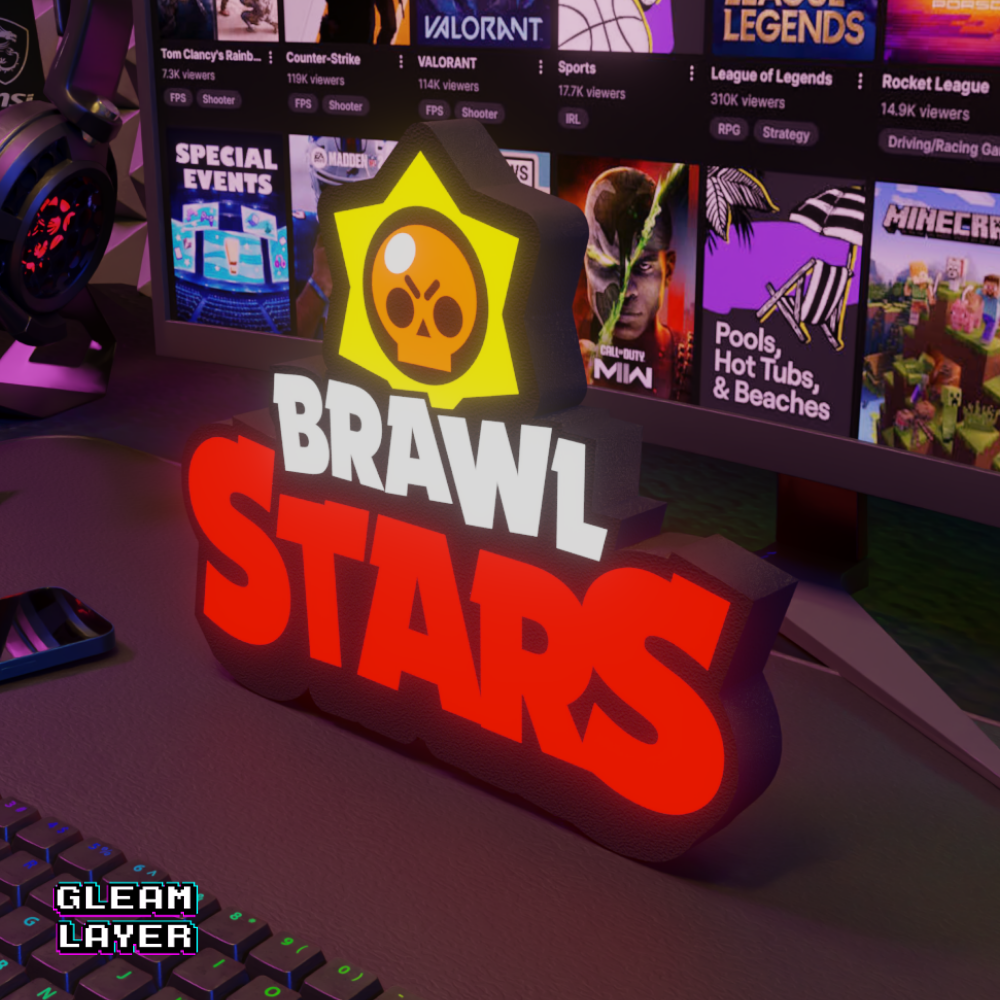 Brawl Stars Mobile Gaming Lightbox Led Light Sign
