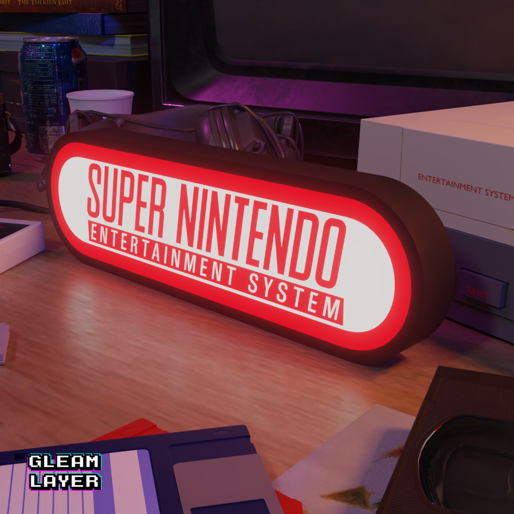 Super Nintendo Snes Led Gaming Light Sign
