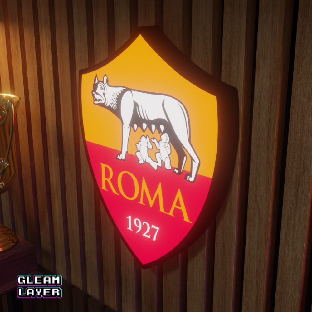 AS Roma Logo Led RGB Wall Display Light Sign