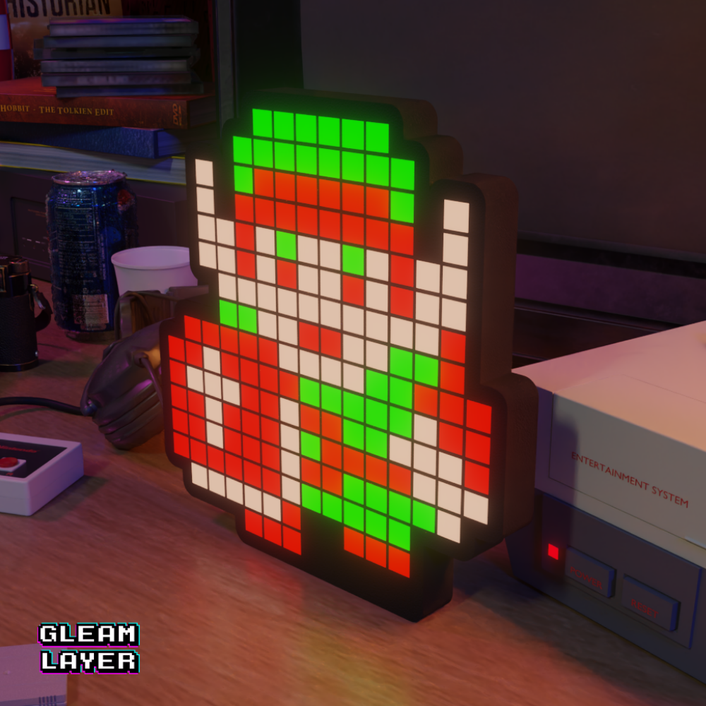 Link from The Legend of Zelda 8-bit Pixel Led Lightbox Pixel Art Light