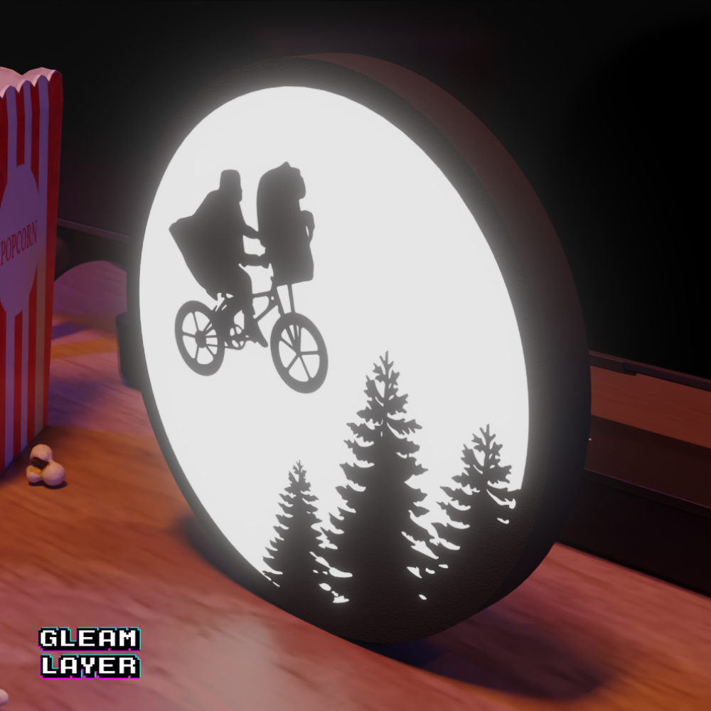 E.T. the Extra-Terrestrial Bicycle Moon Scene LED RGB Lightbox Sign