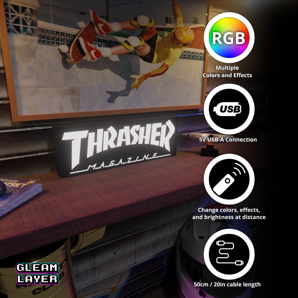 Thrasher Magazine Led Lightbox Rgb Light Sign