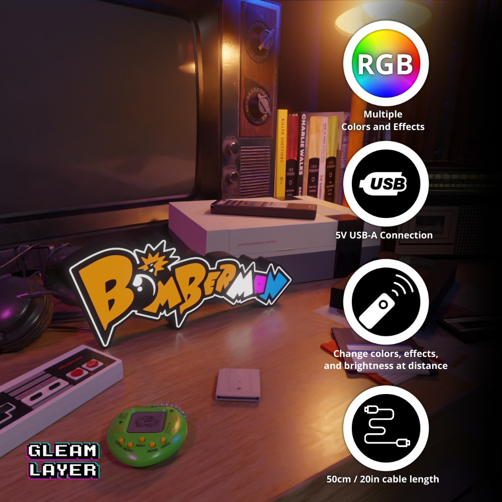 Bomberman Led Retro Gaming RGB Light Sign