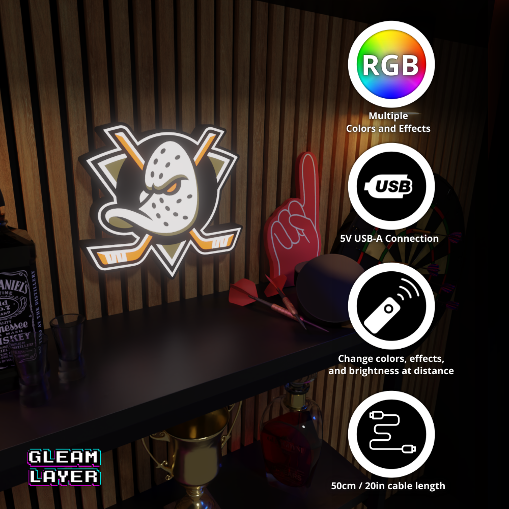Anaheim Ducks Led Light Box NHL Sports Bar Light Display Wall Sign