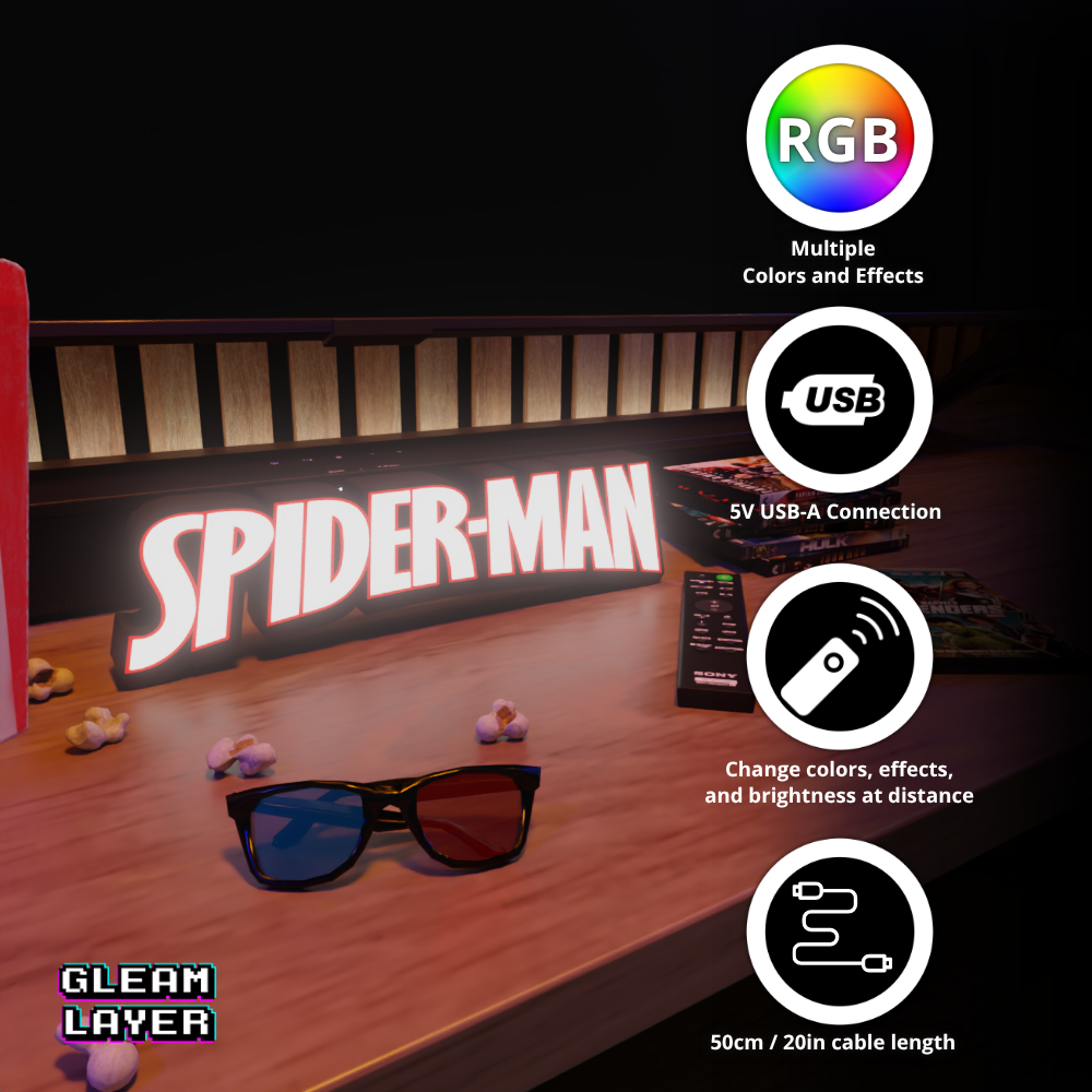 Spider Man Led Light Sign