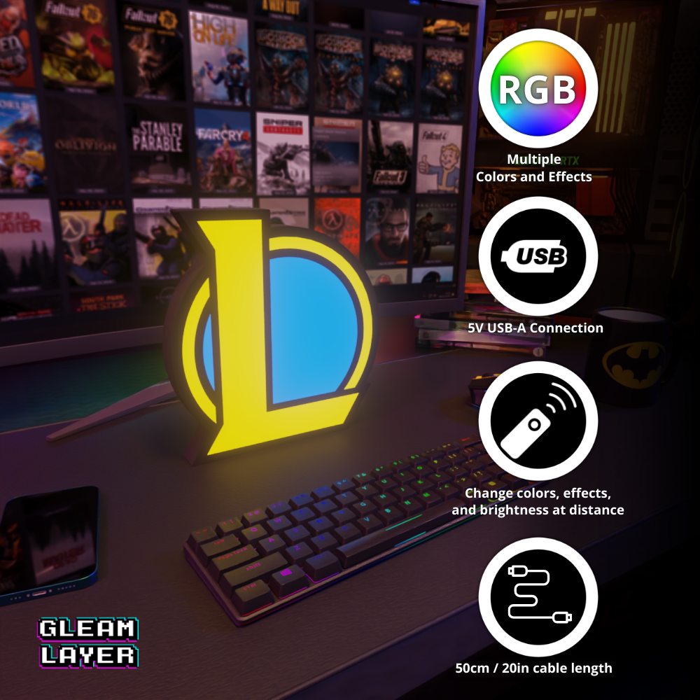 League of Legends Logo Led Gaming Light Sign