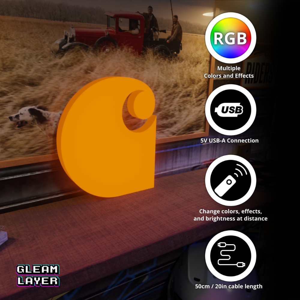 Carhartt Logo Led RGB Light Sign