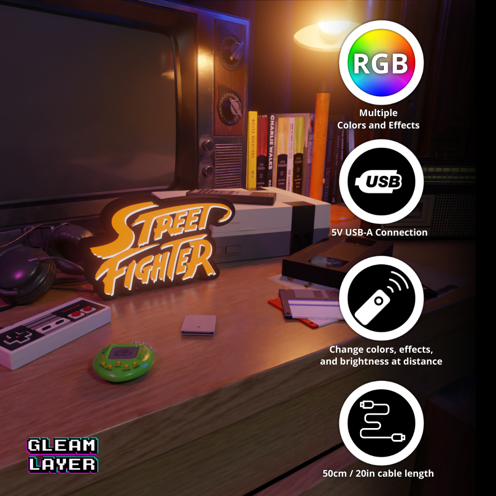 Street Fighter Led Gaming Light Sign