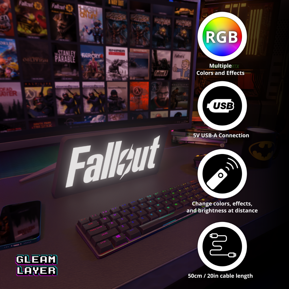 Fallout Led Gaming RGB Light Sign