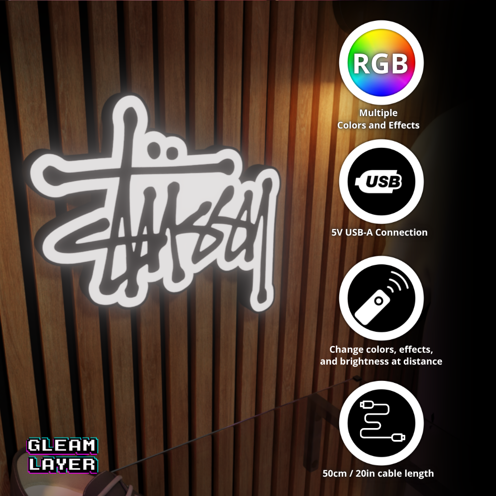 Stussy Led RGB Light Wall Sign