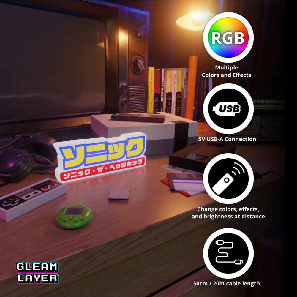 ソニック・ザ・ヘッジホッグ Sonic The hedgehog Led Gaming Light Sign