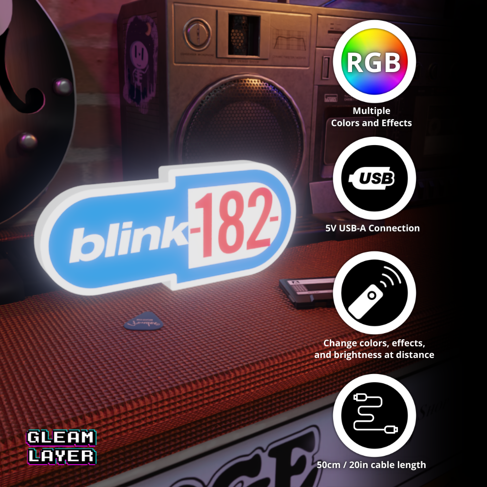 Blink 182 Old Logo Led RGB Light Sign