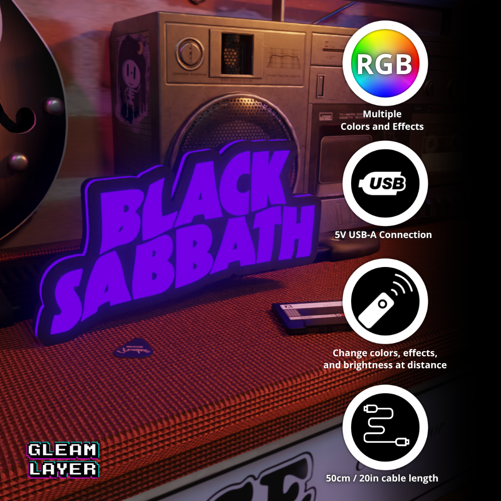 Black Sabbath Led RGB Light Sign