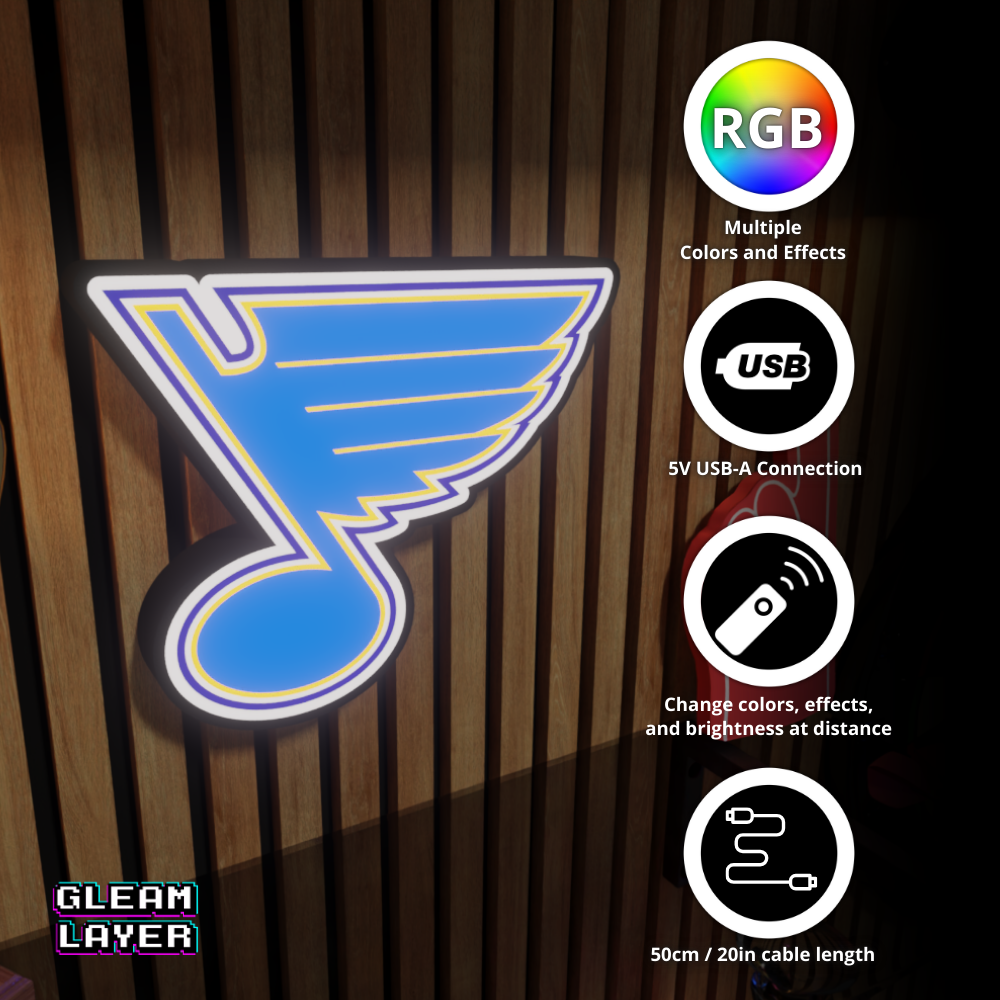 St. Louis Blues Led Light Box NHL Sports Bar Light Display Wall Sign