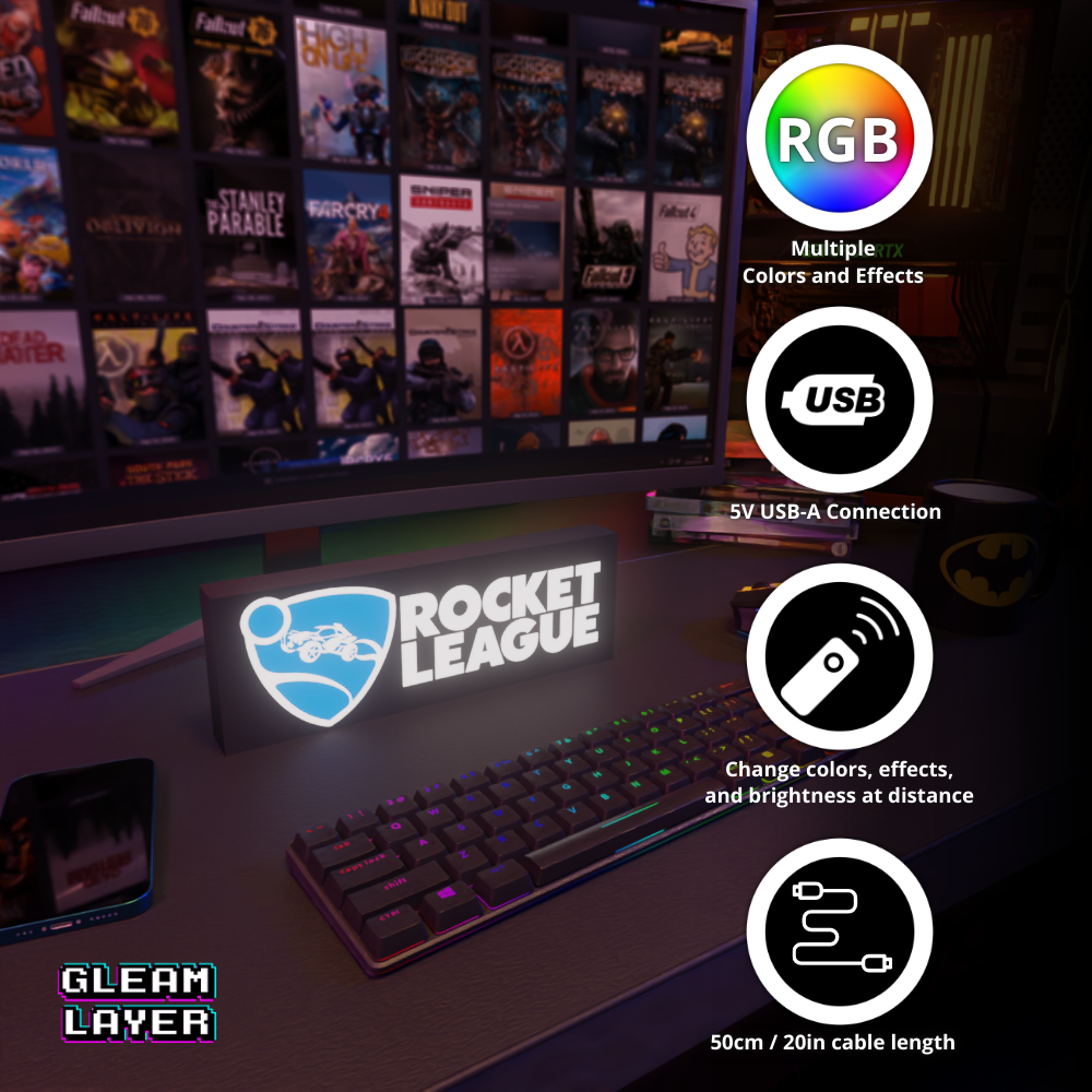 Rocket League Led Gaming Light Sign