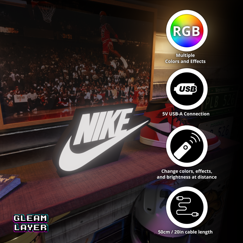 Nike Logo Led Lightbox Rgb Light Sign