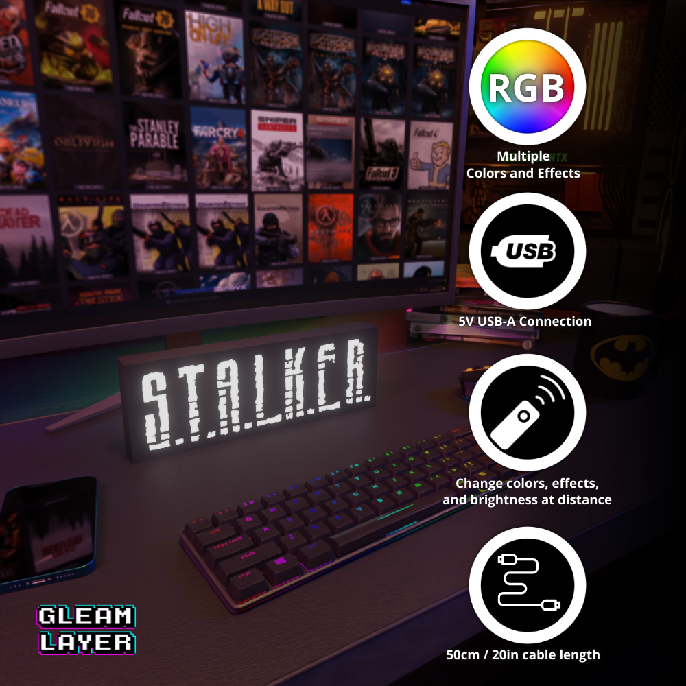 Stalker Led Gaming RGB Light Sign