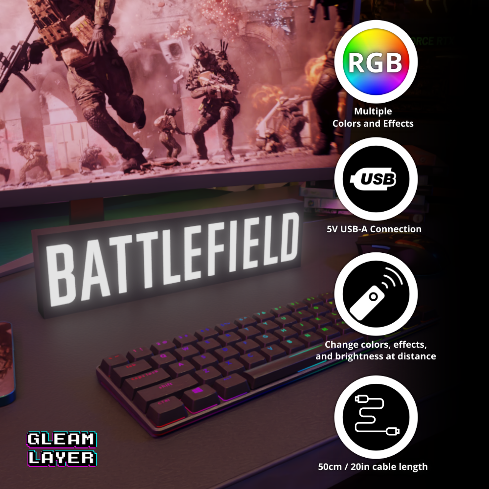 Battlefield Led Gaming Light Sign