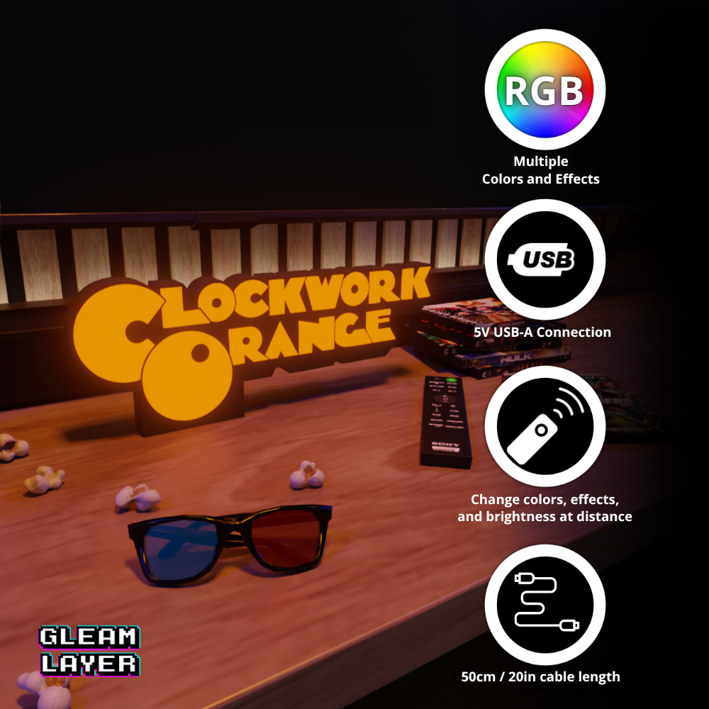 Clockwork Orange Movie Led Lightbox RGB Light Sign