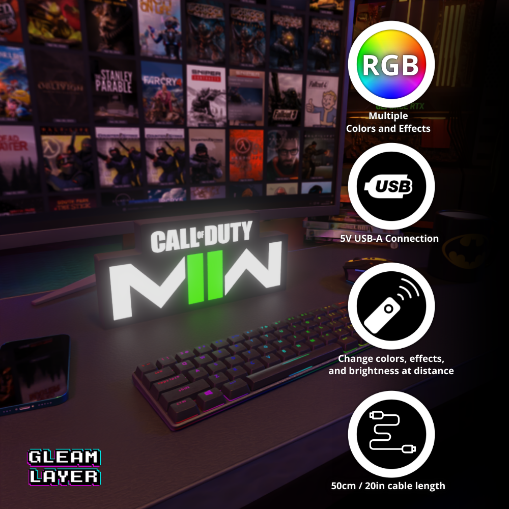 Call of Duty Modern Warfare 2 Led Gaming Lightbox Rgb Light Sign