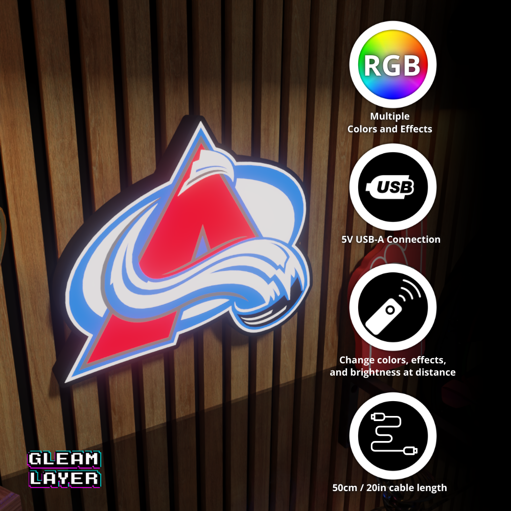 Colorado Avalanche Led Light Box NHL Sports Bar Light Display Wall Sign