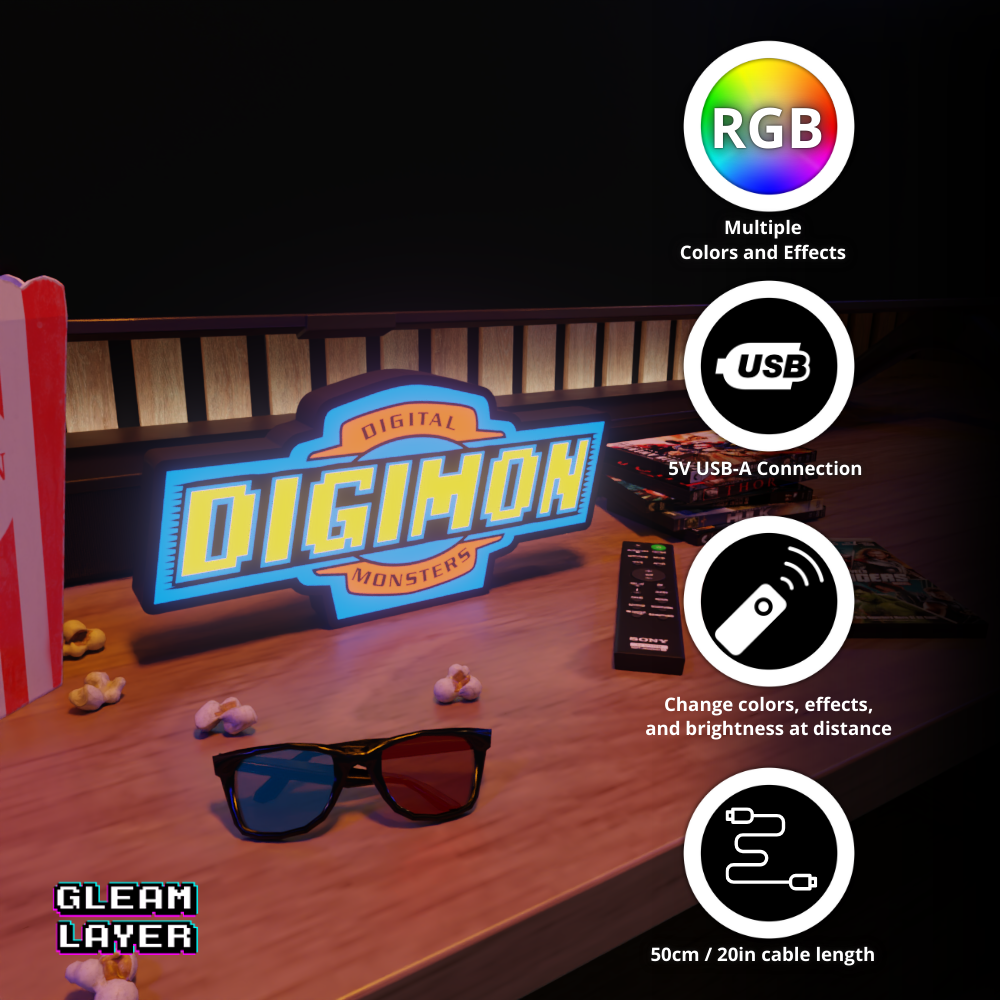 Digimon Led RGB Light Sign