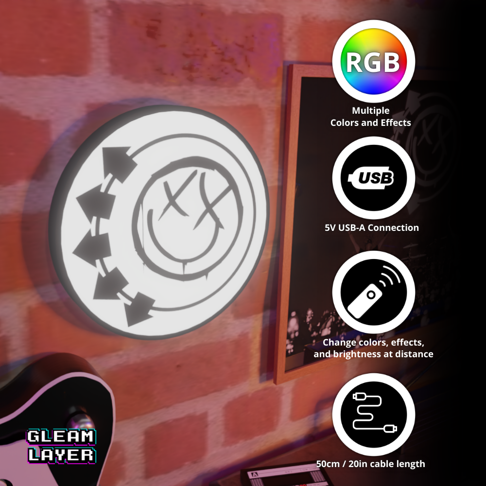 Blink 182 Smiley Led RGB Light Sign