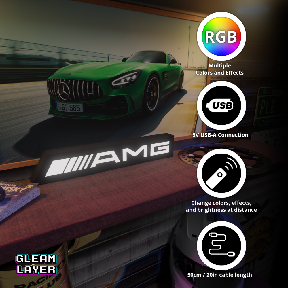 Mercedes AMG Led Lightbox Rgb Light Sign